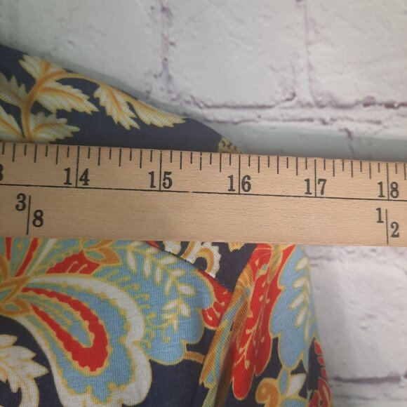 Sahalie Cotton Short Sleeve Stretchy Floral V Neck Dress - Picture 7 of 12